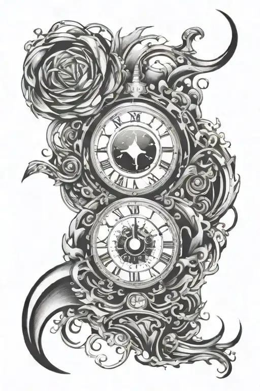 black aura emitting out of word timeless tattoo design idea