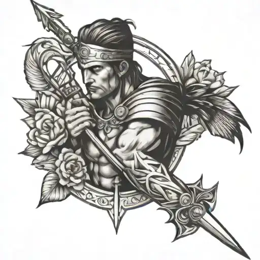 st Sebastian arrows tattoo design idea