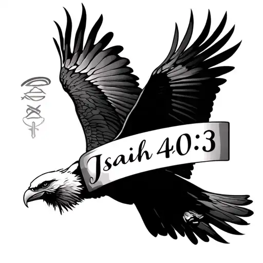 "Isaiah 40:31" eagle flying tattoo design idea