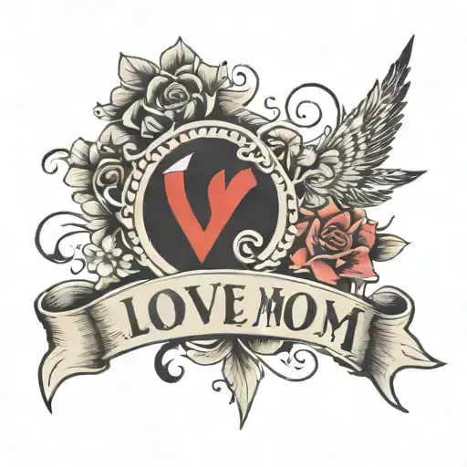 l love mom written tattoo design idea
