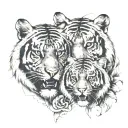 it's basically a chest tattoo , two tigers facing each tattoo design idea