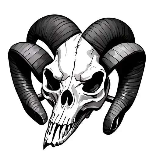 rams skull tattoo design idea