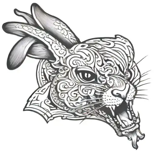 bad bunny tattoo design idea