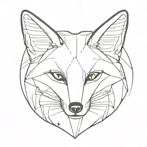 Fox's face, lots of eyes, lots of lines tattoo design idea