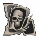 a rectangular charm tattoo design idea