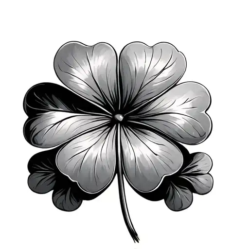 black clover five leaf clover tattoo design idea