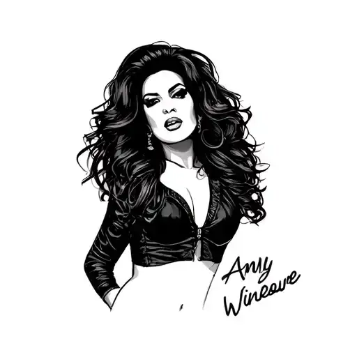 amy Winehouse fineline tattoo design idea