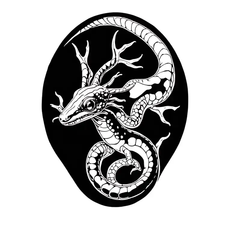 Salamander tattoo design idea