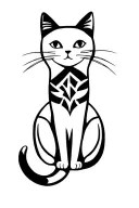 cat missing tail tattoo design idea