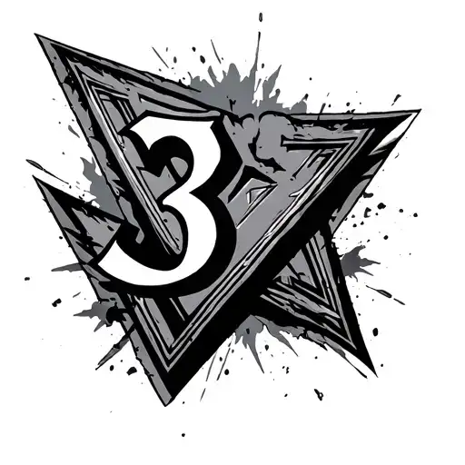 TRIANGLE WITH ROMAN NUMERAL 3 tattoo design idea