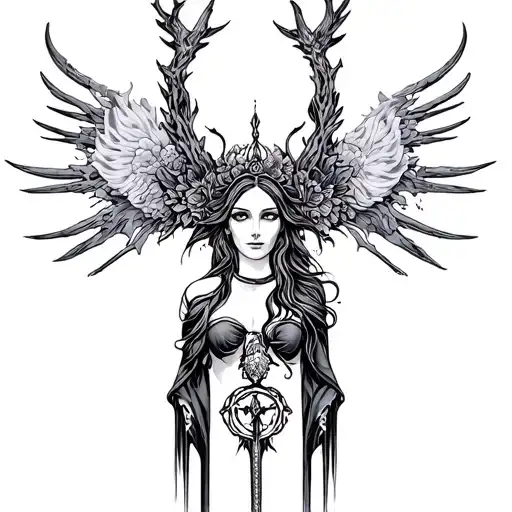 hecate goddess tattoo design idea