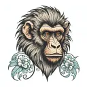 baboon as a painter tattoo design idea