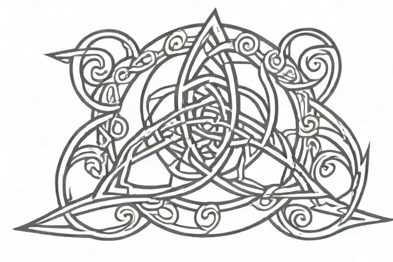 simple  reversed triquetra  tattoo design idea