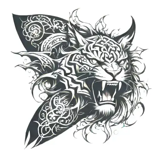 A sleeve tattoo that symbolizes my struggle against my demons. tattoo design idea