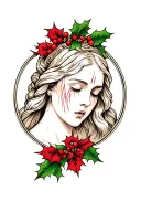 The Holly, Virgin, Marie, Crying Oldschool Style tattoo design idea