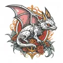 Cyber sigilism bat tattoo design idea