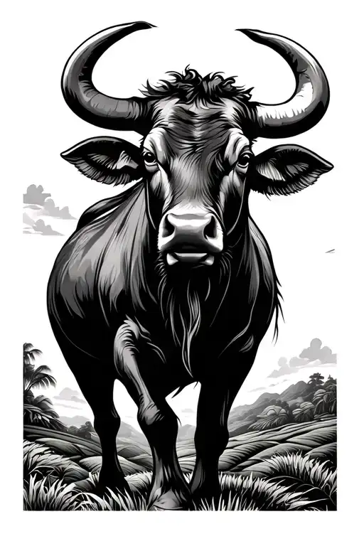 Philippines, carabao, Philippines flag, rice terraces intertwined tattoo design idea