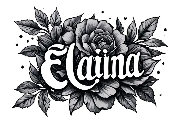 Elaina Name Written tattoo design idea