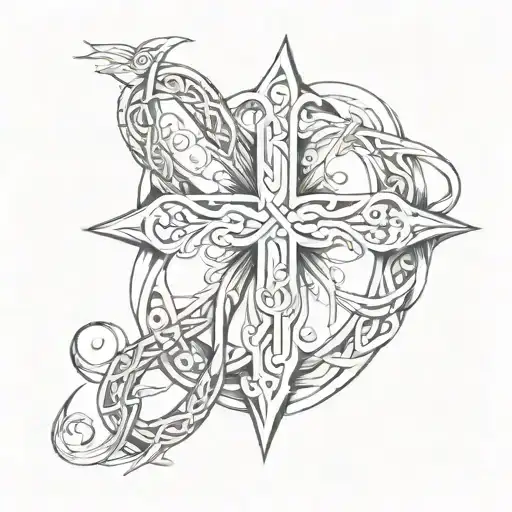 Cross made from infinity symbols tattoo design idea