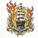 burn the boats tattoo design idea