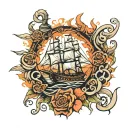 burn the boats tattoo design idea