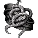 Celtic armband with snakes wrapped as knots tattoo design idea