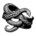 Celtic armband with snakes wrapped as knots tattoo design idea