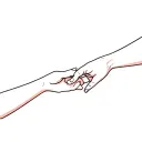 one hand is begging for love and another facing away tattoo design idea