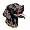 weimaraner dog howling tattoo design idea