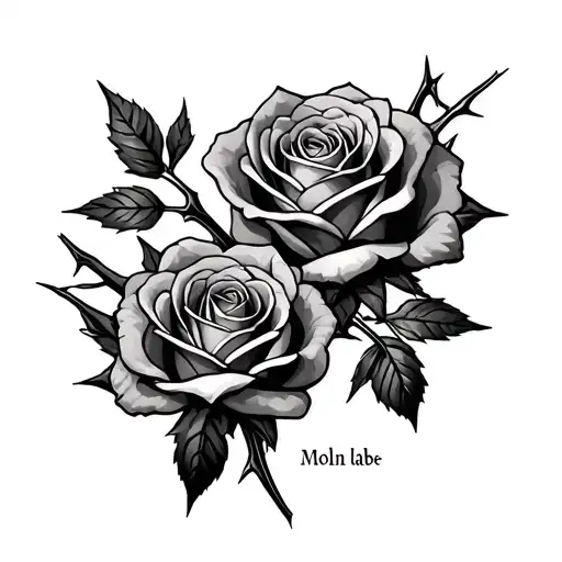 roses and thorns Molon labe tattoo design idea