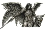 Warrior Angel tattoo design idea