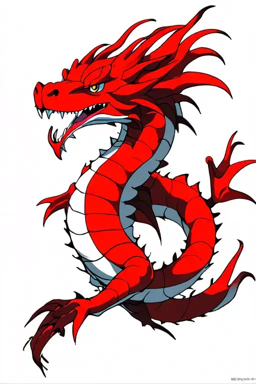 Red Gyarados emerging tattoo design idea