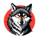 wolf wounded warrior sits tattoo design idea