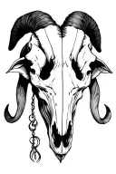 goat skull tattoo design idea