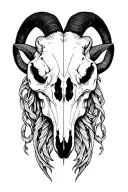 goat skull tattoo design idea