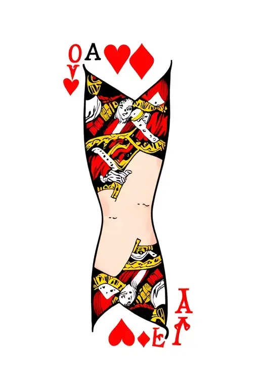 mum on right hand knuckles with queen of hearts dad on left hand knuckles king of hearts  tattoo design idea