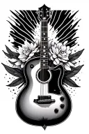 guitar in memory tattoo tattoo design idea