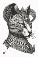 egyptian cat tattoo design idea