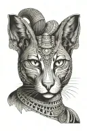 egyptian cat tattoo design idea