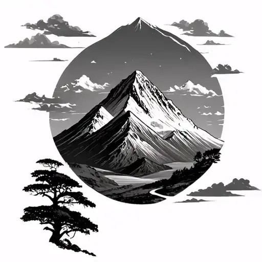 Mount Kilimanjaro and Taar Volcano tattoo design idea