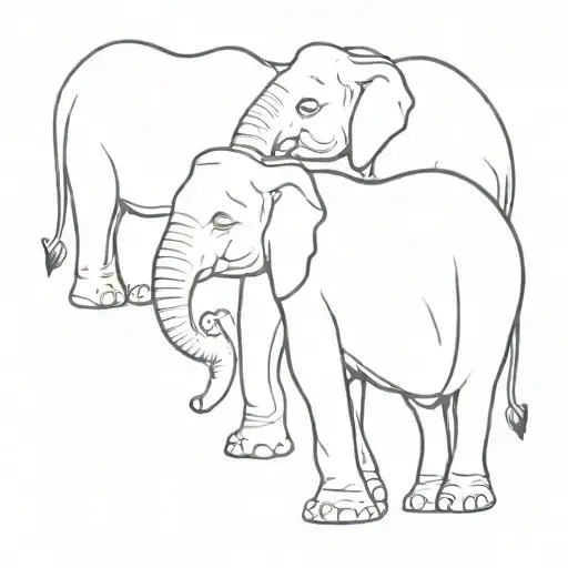 three elephant brothers tattoo design idea