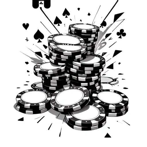 Poker chips spilling tattoo design idea