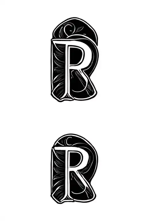 ring finger tattoo design featuring the letter R make it feminine and cursive  tattoo design idea