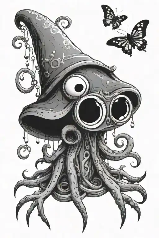 squid from Coraline and Coraline stone tattoo design idea