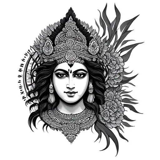 Kali Nepali God tattoo design idea