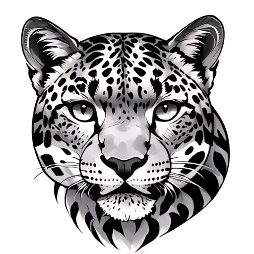 snow leopard and bojack horseman tattoo design idea