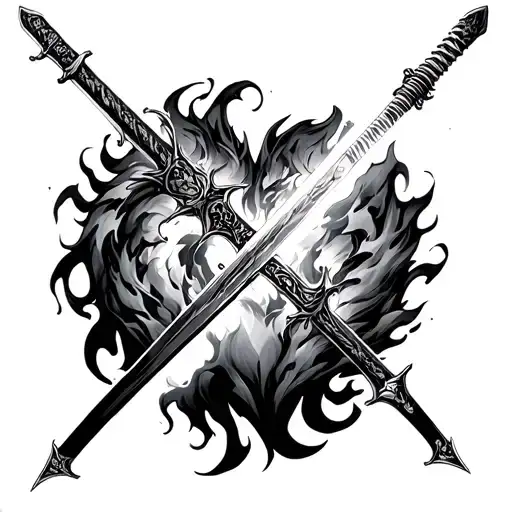 Rengoku Sword set your heart ablaze tattoo design idea