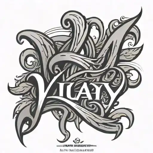 Vijay name written tattoo design idea