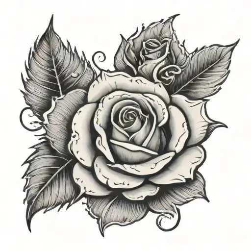 smoke dollar rose wrapped tattoo design idea