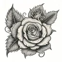 smoke dollar rose wrapped tattoo design idea